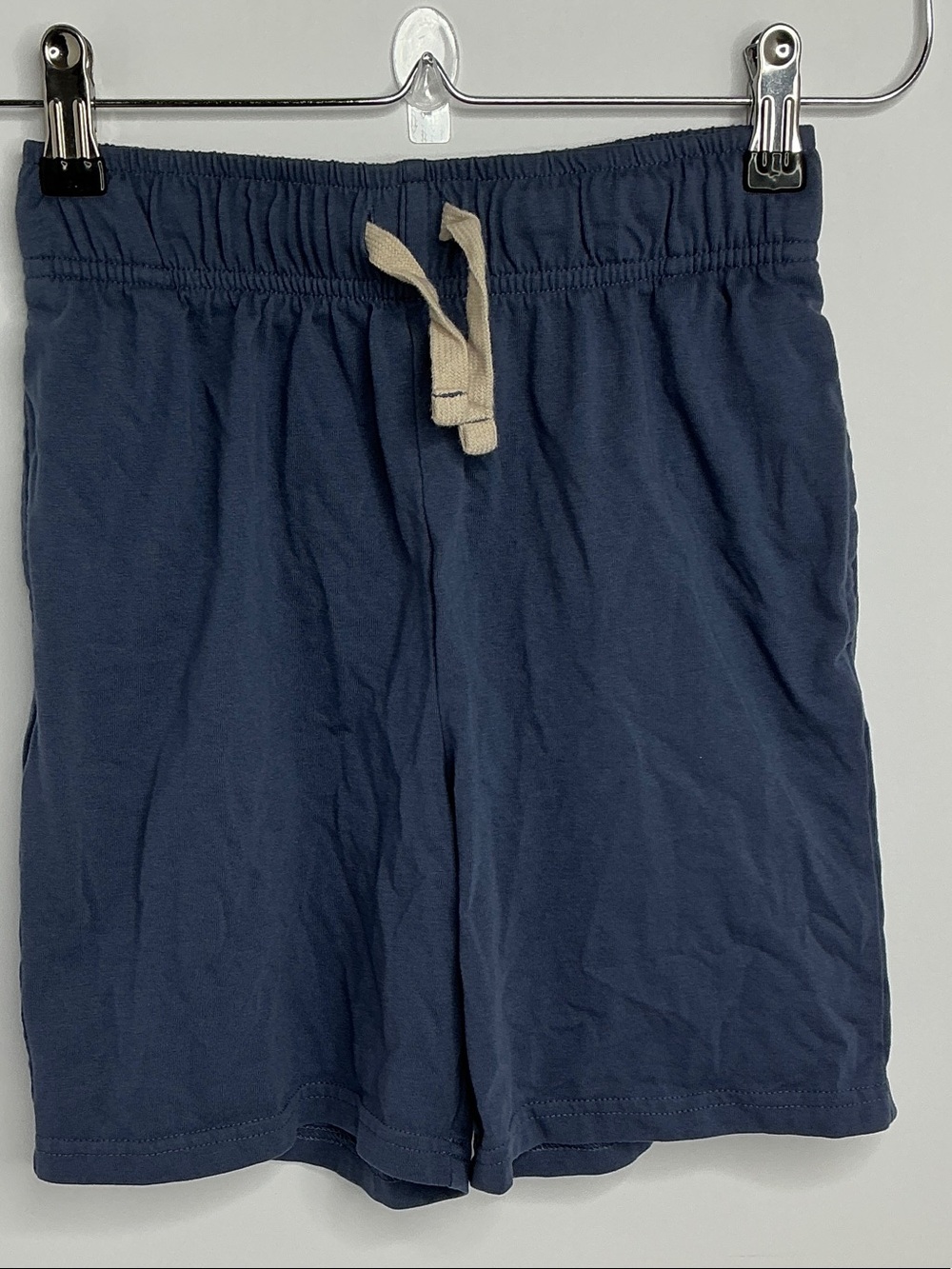 Boys Athletic Drawstring Shorts in Navy with Contrast Tie